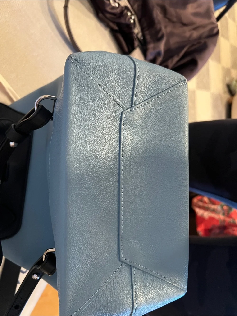 Louis Vuitton Black and Blue Leather Top-Handle Backpack